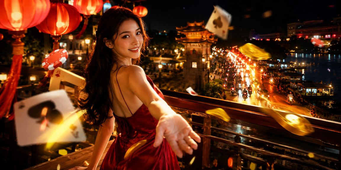Người dùng tại chợ đêm Huế thư giãn và theo dõi kèo thể thao trực tuyến trên điện thoại